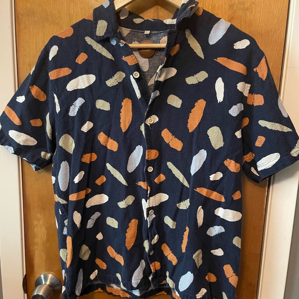 Men's Casual Button Down Shirt - Multicolor Pattern
